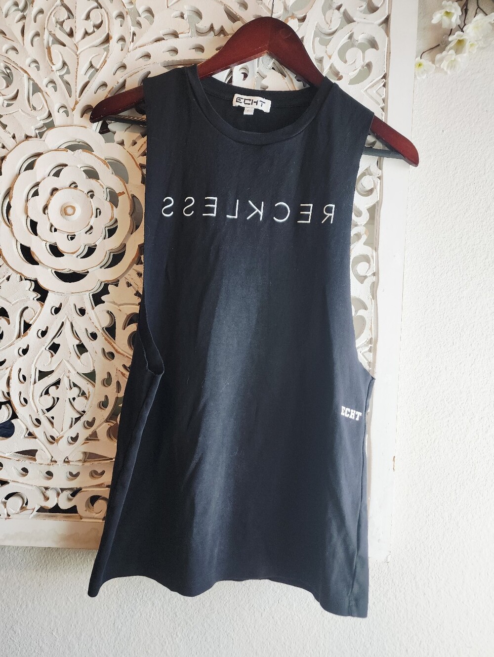 ECHT RECKLESS MENS MUSCLE TANK-TOP COTTON SIZE SMALL